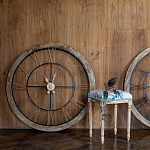 Часы настенные деревянные с римскими цифрами бронзового цвета Clock with History варинант исполнения - 2 | Loft Concept в Новосибирске