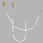 Подвесной светильник с 3-мя изогнутыми плафонами и белыми декоративными шариками PEARLS Suspension варинант исполнения - 3 | Loft Concept в Новосибирске