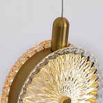 Подвесной светильник с плафонами из рельефного стекла Peony Glass Bronze Six варинант исполнения - 3 | Loft Concept в Новосибирске