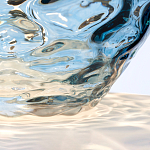 Настольная лампа со белым конусным абажуром и прозрачным голубым стеклянным основанием Quintiesse варинант исполнения - 5 | Loft Concept в Новосибирске