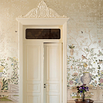 Обои ручная роспись Temple Newsam White Gold gilded silk варинант исполнения - 4 | Loft Concept в Новосибирске