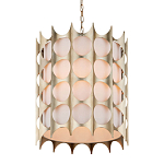 Подвесной светильник в форме цилиндра с фактурным серебряным каркасом и тканевым абажуром Silver Honeycomb варинант исполнения - 1 | Loft Concept в Новосибирске