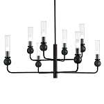 Люстра с 8-ю плафонами в форме стеклянных трубок и мраморных декоративных элементов Montreal варинант исполнения - 2 | Loft Concept в Новосибирске