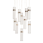 Люстра каскадная с прозрачными цилиндрическими плафонами Jenae Glass Tube Lighting варинант исполнения - 1 | Loft Concept в Новосибирске