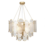 Люстра с многослойным эффектом из овальных элементов из непрозрачного стекла Conformation варинант исполнения - 2 | Loft Concept в Новосибирске