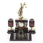 Настольный письменный набор из яшмы с часами в подарочной упаковке Manager Organizer варинант исполнения - 1 | Loft Concept в Новосибирске