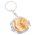 Зеркало брелок карманное двухстороннее из натурального камня Оникс Silver Stone Mirrors варинант исполнения - 4 | Loft Concept в Новосибирске