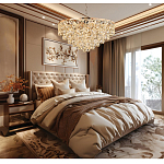 Люстра каскадная с подвесками в форме колец Galaxy of Light варинант исполнения - 9 | Loft Concept в Новосибирске