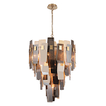 Люстра с многослойными стеклянными панелями янтарного и дымчатого цвета Textured Glass Chandelier варинант исполнения - 1 | Loft Concept в Новосибирске