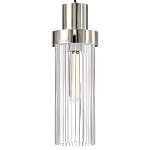 Подвесной светильник с стеклянным ребристым цилиндрическим плафоном Steps варинант исполнения - 3 | Loft Concept в Новосибирске