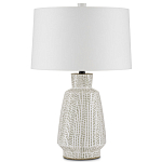 Настольная лампа с корпусом в форме вазы и белым абажуром Lots of Strokes варинант исполнения - 3 | Loft Concept в Новосибирске