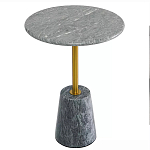 Кофейный столик круглый из мрамора серый Reliable Foundation варинант исполнения - 2 | Loft Concept в Новосибирске