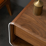 Прикроватная деревянная тумба с ящиком и нишей для хранения Moon Walnut Furniture варинант исполнения - 3 | Loft Concept в Новосибирске