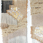 Триптих Геометрический гобелен бежевый Figurative Beige Wall Hangings варинант исполнения - 3 | Loft Concept в Новосибирске