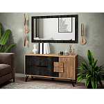 Зеркало настенное прямоугольное цвета угольный камень Stone Effect варинант исполнения - 2 | Loft Concept в Новосибирске