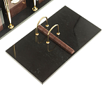 Настольный письменный набор из лемезита и змеевика с часами Royal Accessory варинант исполнения - 3 | Loft Concept в Новосибирске