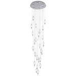 Большая каскадная люстра с хрустальными подвесками Esme Drops Crystal Chrome Cascade Chandelier 25 варинант исполнения - 1 | Loft Concept в Новосибирске