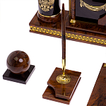 Настольный письменный набор с часами из природного камня обсидиана Royal Set варинант исполнения - 5 | Loft Concept в Новосибирске