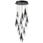 Люстра каскадная с 12-ю рельефными прозрачными плафонами Glass Pod  варинант исполнения - 4 | Loft Concept в Новосибирске