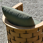 Дизайнерское уличное кресло из массива дерева с плетеной спинкой PALINFRASCA Armchair варинант исполнения - 4 | Loft Concept в Новосибирске