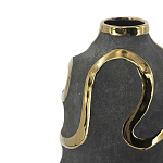 Ваза с золотыми акцентными полосами на черном матовом фоне Accent Tape варинант исполнения - 4 | Loft Concept в Новосибирске