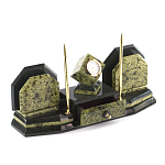 Настольный письменный набор из змеевика с часами и таблетницей Successful Leader варинант исполнения - 2 | Loft Concept в Новосибирске