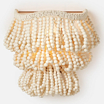 Настенный светильник с подвесками из деревянных бусин молочного цвета Wooden Beads Wall Lamp варинант исполнения - 5 | Loft Concept в Новосибирске