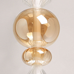 Подвесной светильник с вертикальной композицией из прозрачных и янтарных стеклянных шаров и ромбов Gabriel Scott Luna варинант исполнения - 6 | Loft Concept в Новосибирске