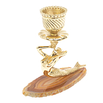 Подсвечник из натурального камня агат светло-коричневый Stone Candlestick варинант исполнения - 1 | Loft Concept в Новосибирске