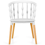 Пластиковый стул на ножках из массива бука Ferret Spiral White варинант исполнения - 2 | Loft Concept в Новосибирске