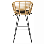 Стул барный с ротанговым плетением Half Bar Chair with Wicker с подлокотниками варинант исполнения - 5 | Loft Concept в Новосибирске