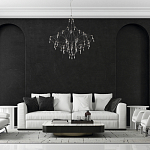 Люстра с тонким металлическим каркасом цвета хром Quasar варинант исполнения - 5 | Loft Concept в Новосибирске