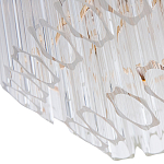 Люстра подвесная многослойная с прозрачными хрустальными трубками и золотистым каркасом Hexagon Tube Light варинант исполнения - 3 | Loft Concept в Новосибирске