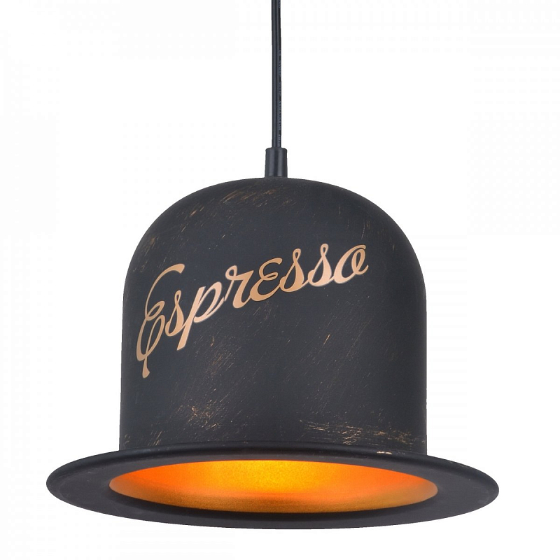 Подвесной светильник Pendant Lamp vintage Banker Bowler Hat ESPRESSO II Черный Подвесной светильник Pendant Lamp vintage Banker Bowler Hat ESPRESSO II Черный в Новосибирске | Loft Concept