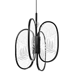 Люстра с гравировкой на акриловых плафонах Gravyura Black D 33 см варинант исполнения - 1 | Loft Concept в Новосибирске