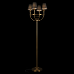 Торшер с металлическим основанием бронзового цвета с черными конусовидными абажурами Dignity варинант исполнения - 2 | Loft Concept в Новосибирске