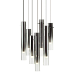 Люстра каскадная с 7-ю цилиндрическими плафонами из стекла Luminous Cylinders варинант исполнения - 1 | Loft Concept в Новосибирске