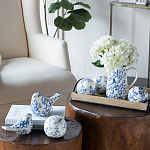 Набор керамических шаров с синей росписью Oriental Blue & White Ornament Vases варинант исполнения - 4 | Loft Concept в Новосибирске