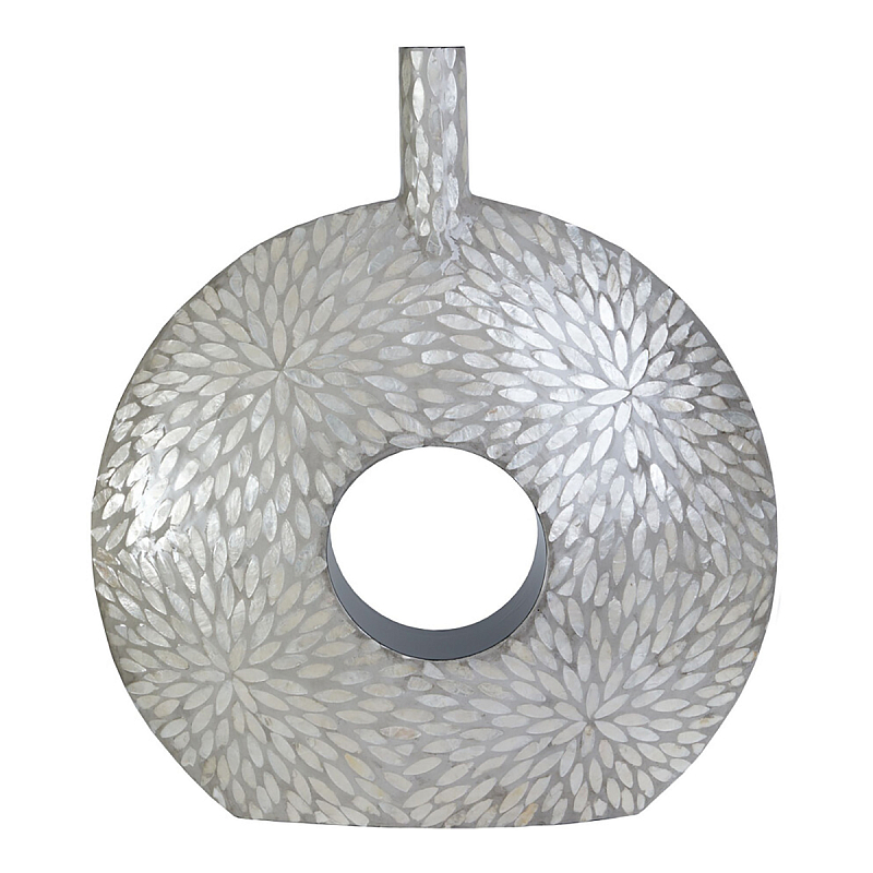 Ваза c инкрустацией Flower Grey Белый Серый Ваза c инкрустацией Flower Grey Белый Серый в Новосибирске | Loft Concept