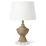 Настольная лампа деревянная с белым абажуром Wooden Table Lamp варинант исполнения - 2 | Loft Concept в Новосибирске