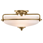 Потолочный светильник со стеклянным плафоном на изогнутых кронштейнах Quoizel  варинант исполнения - 11 | Loft Concept в Новосибирске