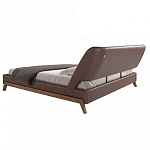 Кровать двуспальная с изголовьем из экокожи шоколадно-коричневого цвета Modern Look варинант исполнения - 3 | Loft Concept в Новосибирске