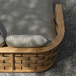 Дизайнерский уличный диван из массива дерева с плетеной спинкой PALINFRASCA Sofa варинант исполнения - 5 | Loft Concept в Новосибирске