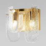 Бра с металлическим основанием золотого цвета и хрустальными подвесками Textured Glass варинант исполнения - 4 | Loft Concept в Новосибирске