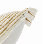 Чехол на подушку горчичного цвета с бахромой и объемным узором Ethnic mix варинант исполнения - 3 | Loft Concept в Новосибирске