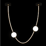 Подвесной светильник в форме дуги с белыми шарообразными плафонами Flos Wireline Lighting варинант исполнения - 3 | Loft Concept в Новосибирске