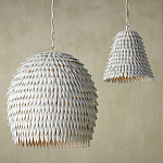 Подвесной светильник белый металлический в форме купола White Natural Lines варинант исполнения - 3 | Loft Concept в Новосибирске