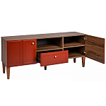 ТВ-тумба красная из массива бука с 2-мя дверками и ящиком Wenge Light варинант исполнения - 4 | Loft Concept в Новосибирске