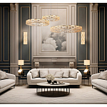 Люстра из 3-х колец с текстурной огранкой Reflection of Reality варинант исполнения - 3 | Loft Concept в Новосибирске