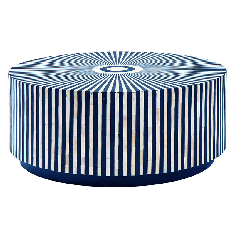 Стол журнальный Mandika Bone Inlay Coffee Table blue Синий Голубой в Новосибирске | Loft Concept 